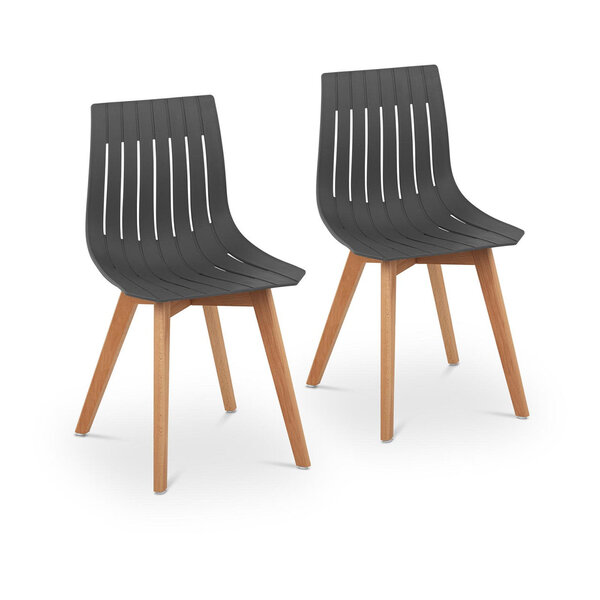 Lot de 2 chaises 150 kg max surface d'assise de 50 x 47 cm coloris gris 14_0000877