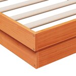 vidaXL Cadre de lit à LED cire marron 140x190 cm bois de pin massif