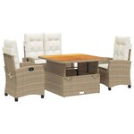 vidaXL Ensemble à manger de jardin coussins 4 Pièces beige résine tressée