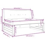 vidaXL Canapé central 120x80 cm bois massif douglas