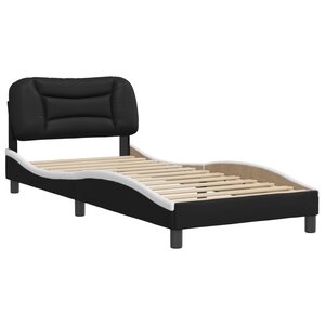 vidaXL Cadre de lit avec tête de lit noir et blanc 80x200cm similicuir