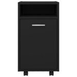 vidaXL Armoire latérale avec roues Noir 33x38x60 cm Bois d’ingénierie