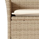 vidaXL Ensemble de bistro avec coussins 3 Pièces beige rotin et verre