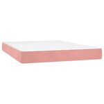vidaXL Sommier à lattes de lit matelas et LED Rose 140x190 cm Velours