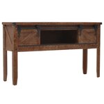 vidaXL Table console Bois massif de sapin 131 x 35 5  x 75 cm Marron