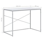 vidaXL Bureau d'ordinateur Blanc 110x60x70 cm Bois d'ingénierie