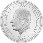 Pièce de monnaie en Argent 10 Dollars g 93.3 (3 oz) Millésime 2024 Marvel Niue IRON MAN