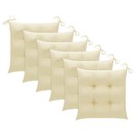 vidaXL Chaises de jardin lot de 6 avec coussins Bois de teck massif