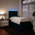 vidaXL Sommier à lattes de lit avec matelas bleu 80x200 cm velours