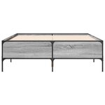 vidaXL Cadre de lit sonoma gris 120x200 cm bois d'ingénierie et métal