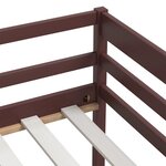 vidaXL Cadre de lit Marron foncé Bois de pin massif 90x200 cm