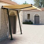 vidaXL Auvent manuel rétractable avec LED 3 5x2 5 m Jaune et blanc