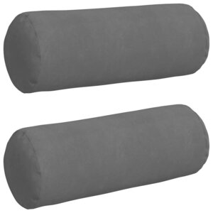 vidaXL Coussins d'accent 2 Pièces Gris foncé Ø 25 x 70 cm
