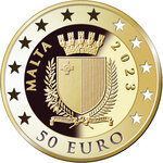 Pièce de monnaie en Or 50 Euro g 6.5 Millésime 2023 MALTA NATIONAL BAND ASSOCIATION
