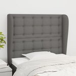 vidaXL Tête de lit avec oreilles Gris foncé 103x23x118/128 cm Tissu