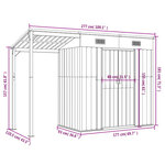 vidaXL Abri de jardin avec toit prolongé marron 277x110 5x181 cm acier