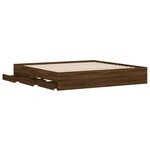 vidaXL Cadre de lit avec tiroirs chêne marron 200x200 cm