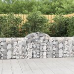vidaXL Paniers à gabions arqués 12 Pièces 200x30x80/100 cm Fer galvanisé