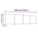 vidaXL Cloison de séparation 4 panneaux Blanc 698x180 cm Tissu