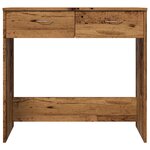 Bureau table poste de travail meuble d'ordinateur informatique étude style vieux bois 80 x 40 x 75 cm bois d'ingénierie brun 02_0023971