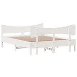 vidaXL Cadre de lit sans matelas blanc 140x190 cm bois de pin massif