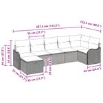 vidaXL Ensemble de canapé de jardin 7 pièces avec coussins Gris en rattan synthétique