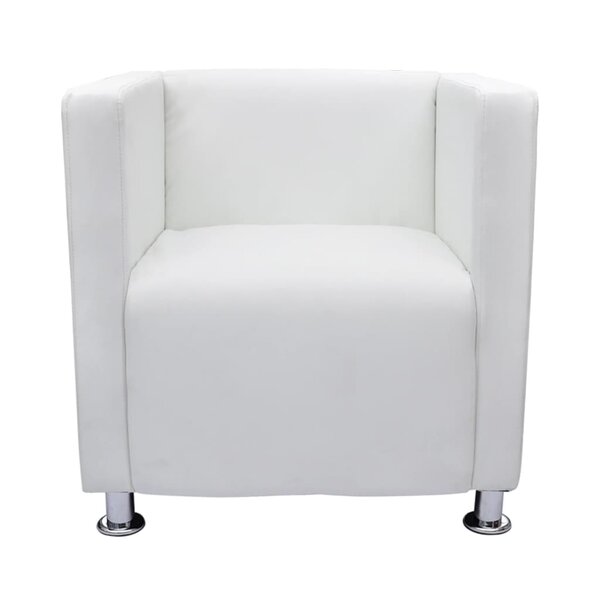 vidaXL Fauteuil cube blanc simili cuir