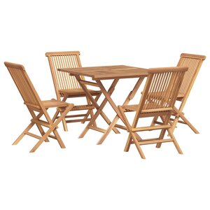 vidaXL Ensemble à manger de jardin 5 Pièces Bois de teck massif
