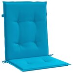 vidaXL Coussins de chaise de jardin à dossier bas lot de 2 bleu