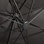 vidaXL Parasol déporté avec mât et lumières LED Anthracite 300 cm