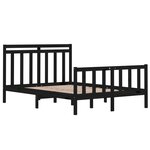 vidaXL Cadre de lit Noir Bois de pin massif 140x190 cm