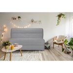 Banquette BZ Joe - Tissu gris clair - 3 places - 143 x 97 cm - Couchage 140 x 190 cm