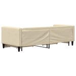 vidaXL Lit de jour avec gigogne et tiroirs crème 80x200 cm tissu