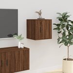 vidaXL Meubles TV muraux 2 Pièces Chêne marron 40x34 5x40 cm
