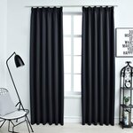 vidaXL Rideaux occultants avec crochets 2 Pièces Anthracite 140x175 cm