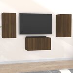 vidaXL Ensemble de meubles TV 3 Pièces Chêne marron Bois d'ingénierie