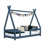 Lit cabane enfant NAKANA 140 x 200 bleu marine
