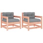 vidaXL Chaises de jardin avec coussins lot de 2 bois massif douglas