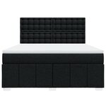vidaXL Sommier à lattes de lit avec matelas Noir 180x200 cm Tissu