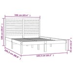 vidaXL Cadre de lit Blanc Bois massif 160x200 cm