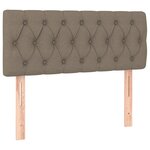 vidaXL Sommier à lattes de lit avec matelas LED Taupe 90x200 cm Tissu