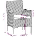 vidaXL Ensemble de bistro de jardin 5 Pièces poly rotin et verre trempé