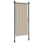 vidaXL Store roulant d'extérieur jaune et blanc 120x270 cm tissu acier