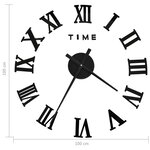vidaXL Horloge murale 3D Design moderne Noir 100 cm XXL