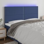 vidaXL Tête de lit à LED Bleu 160x5x118/128 cm Tissu