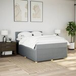 vidaXL Sommier à lattes de lit avec matelas Gris clair 160x200cm Tissu
