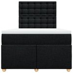 vidaXL Sommier à lattes de lit avec matelas Noir 120x200 cm Tissu