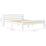 vidaXL Cadre de lit Blanc Bois de pin massif 120x200 cm