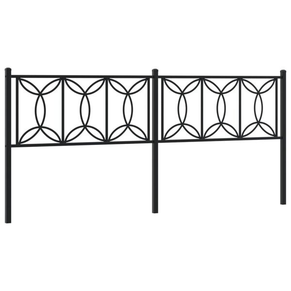 vidaXL Tête de lit métal noir 193 cm