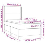 vidaXL Sommier à lattes de lit avec matelas Taupe 90x200 cm Tissu